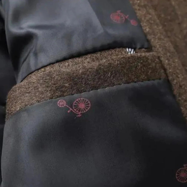 Men's Wool Blend Classic Trench Coat | Detachable Inner Vest Side