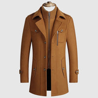 Men's Wool Blend Coat | Layered Collar Trench Hero