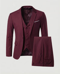 Men's Wool Blend Three-Piece Suit Full