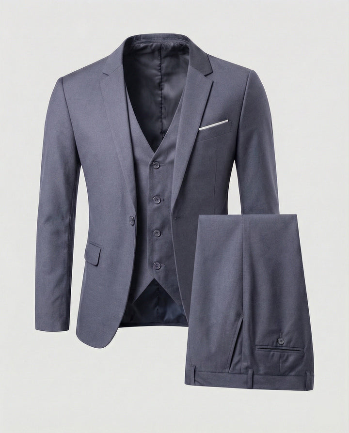Men's Wool Blend Three-Piece Suit Lifestyle