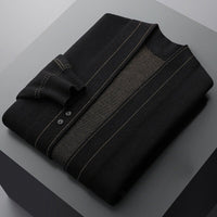 Men's Wool Weaver Cardigan | Contrast Stitch Close Up