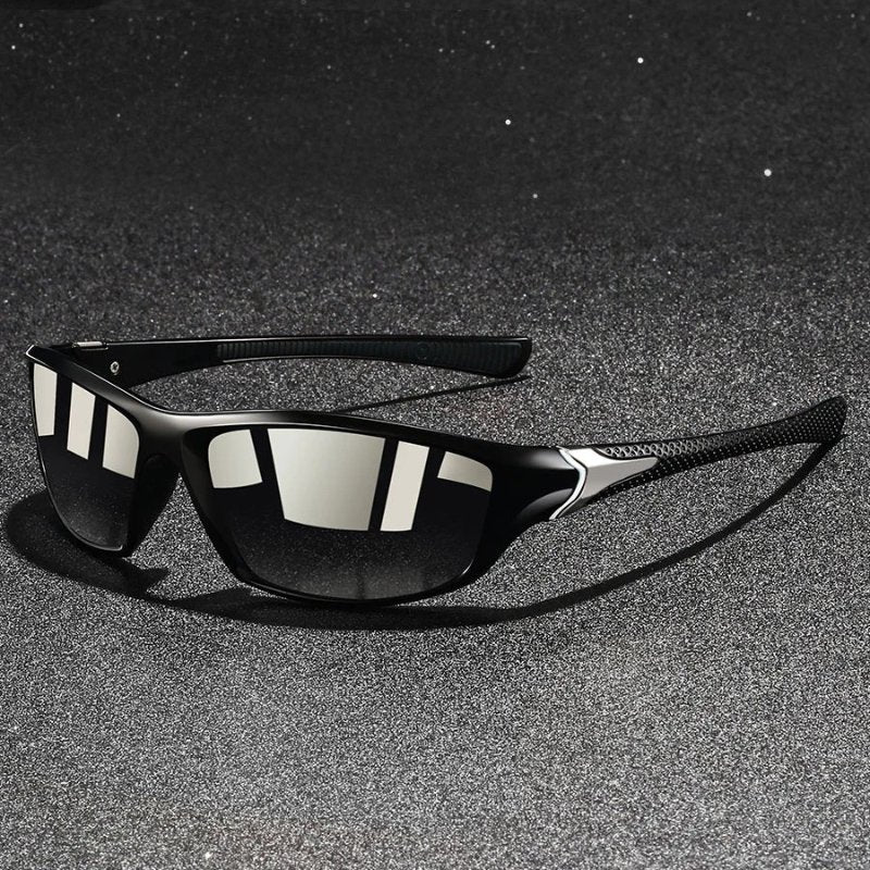 Men's Wraparound Sport Shades | Polarized Mirror Close Up