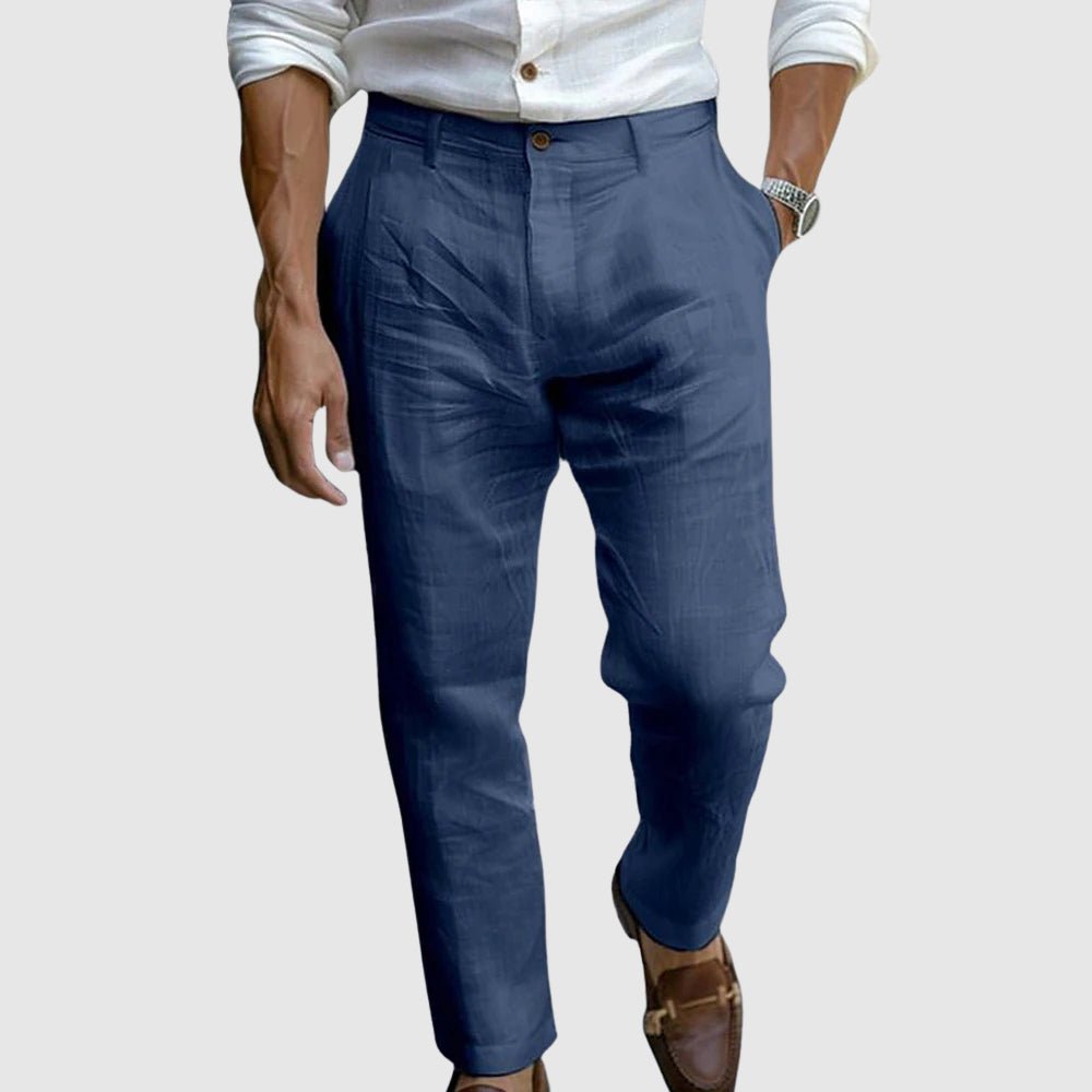 Men's Wrinkled Linen Pants | Straight Cut Hero