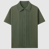 Men's Zigzag Knitted Shirt | Short Sleeve Back