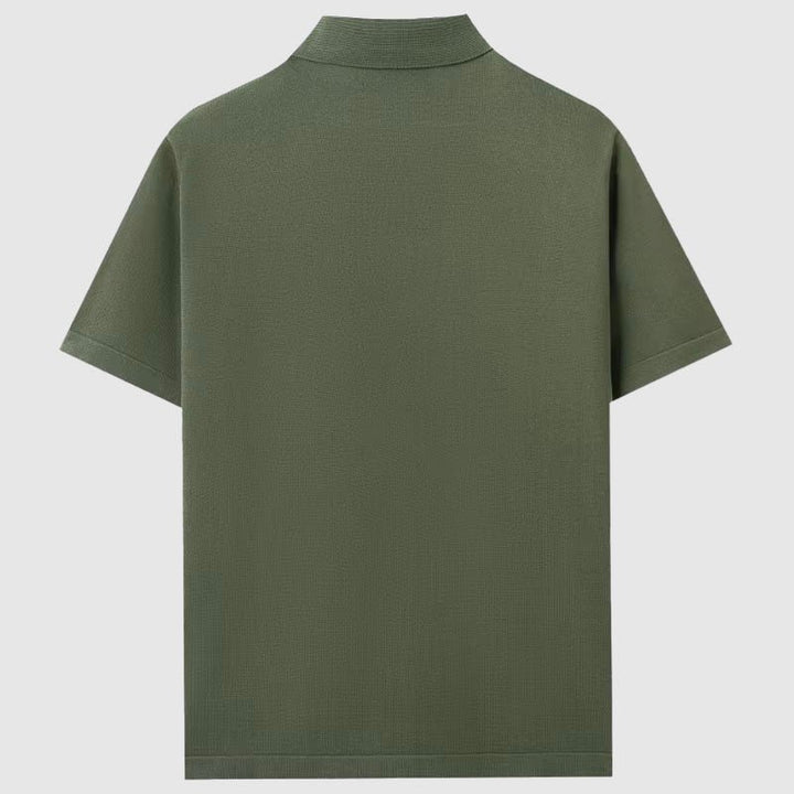 Men's Zigzag Knitted Shirt | Short Sleeve Close Up