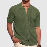 Men's Zigzag Knitted Shirt | Short Sleeve