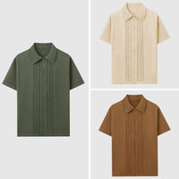 Men's Zigzag Knitted Shirt | Short Sleeve Side