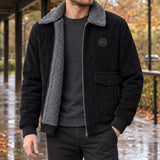 Men's Zip-Front Lined Jacket | Ribbed Cuff Casual Layer