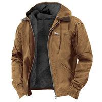 Men's Zip-Up Hooded Jacket | Layered Collar Soft Shell Hero