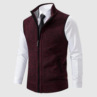 Men's Zip-Up Sweater Vest | Contrast Trim Back