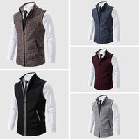 Men's Zip-Up Sweater Vest | Contrast Trim Close Up