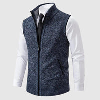 Men's Zip-Up Sweater Vest | Contrast Trim Detail