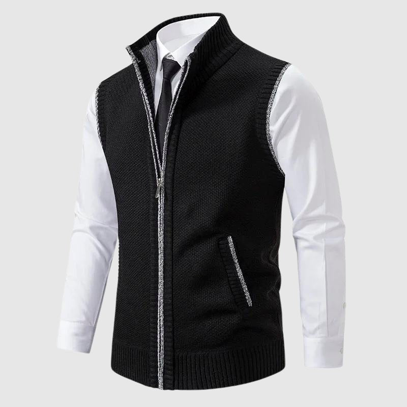 Men's Zip-Up Sweater Vest | Contrast Trim Hero