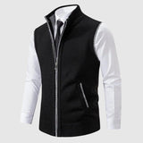 Men's Zip-Up Sweater Vest | Contrast Trim