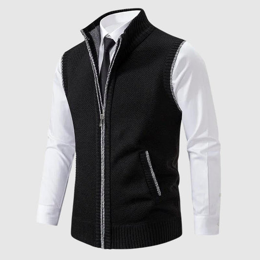 Men's Zip-Up Sweater Vest | Contrast Trim Hero