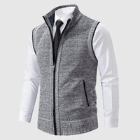 Men's Zip-Up Sweater Vest | Contrast Trim Side