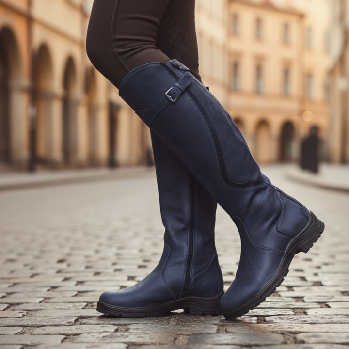 Damen Stiefel Kniehoch Similileder mit Reißverschluss | Vestea