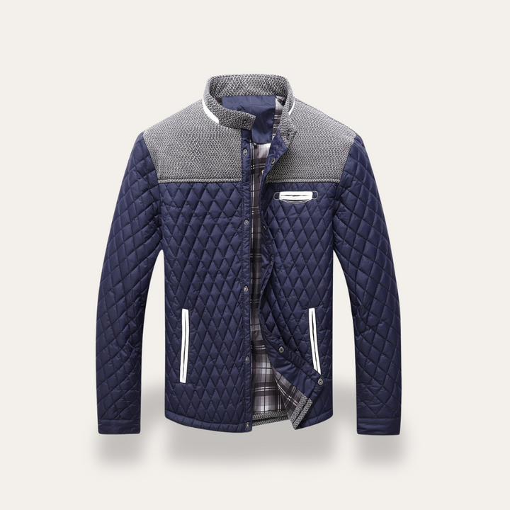 Herren-Steppjacke mit Stehkragen und Strickdetails | Vestea
