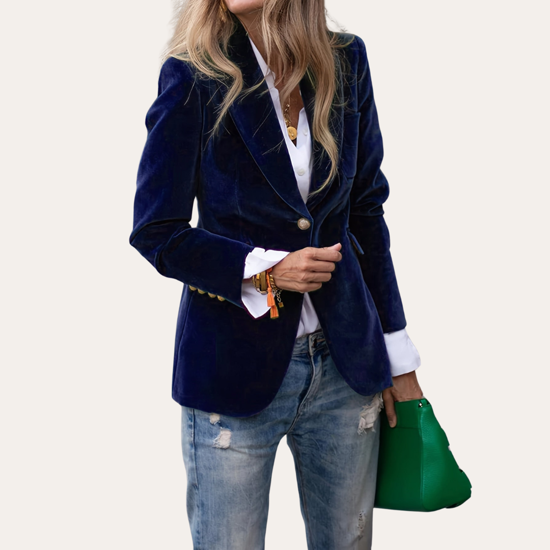 Damen Samt Blazer Jacke Elegant | Vestea