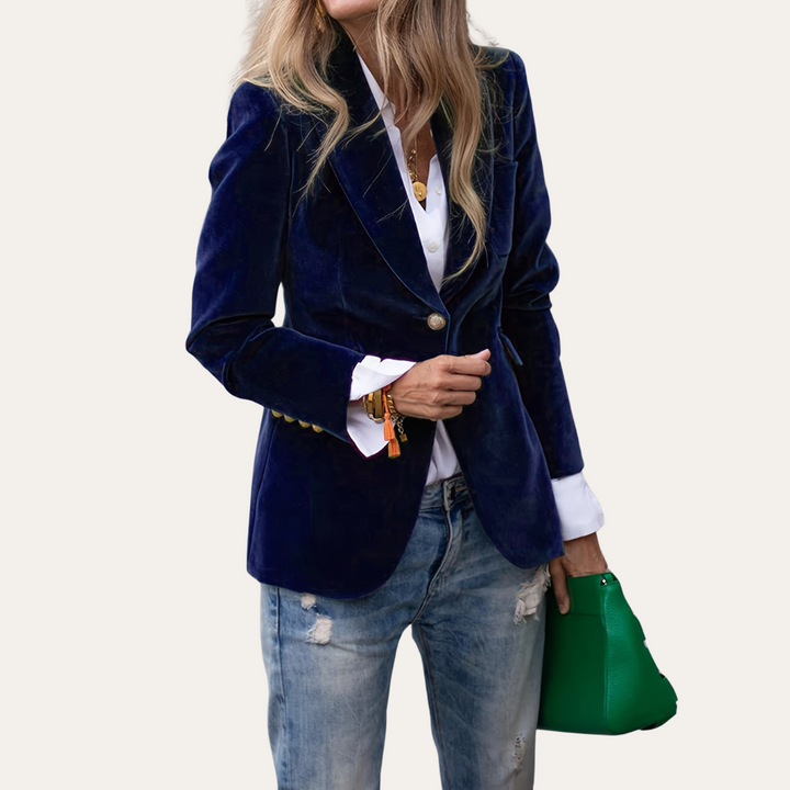 Damen Samt Blazer Jacke Elegant | Vestea