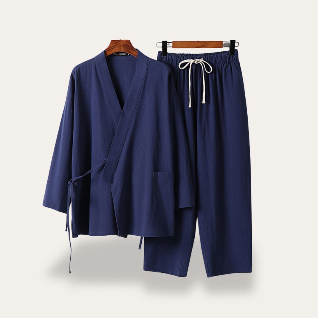 Herren Kimono Leinenmischung Freizeit Set | Vestea