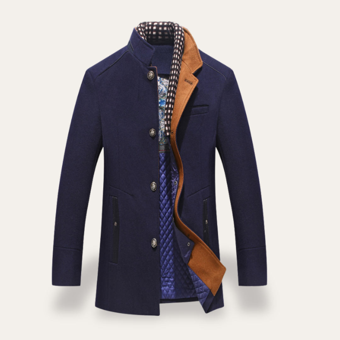 Wollmischung Casual Mantel für Herren | Vestea