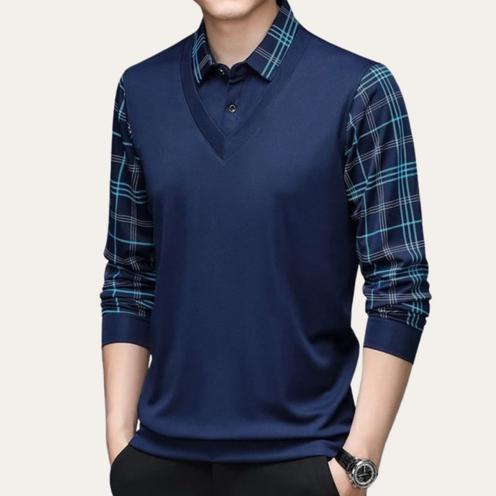 Herren Poloshirt mit V-Ausschnitt | Vestea