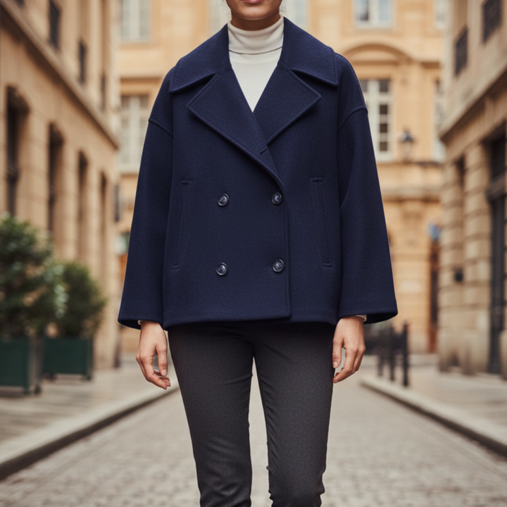 Damen Mantel Kurzjacke Materialmix | Vestea