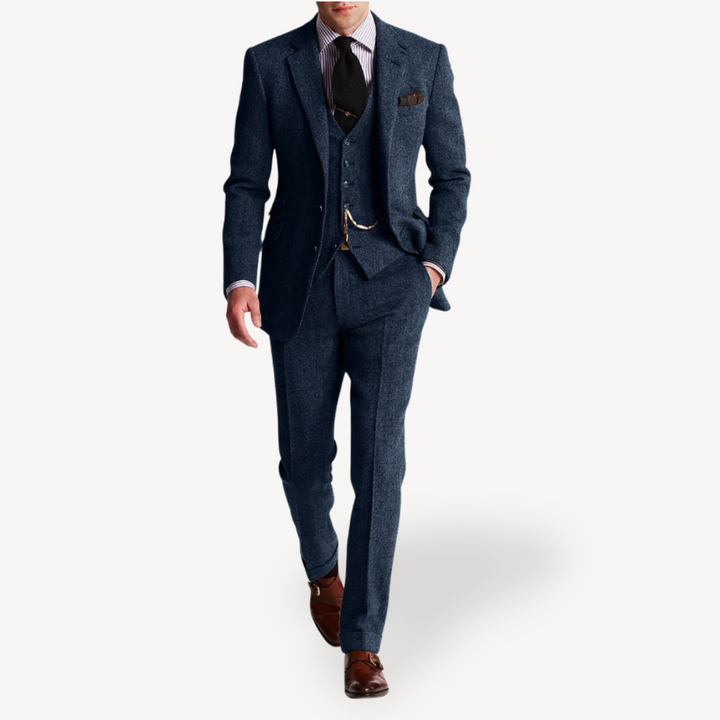 Herren Wollanzug 3-teilig Slim Fit | Vestea