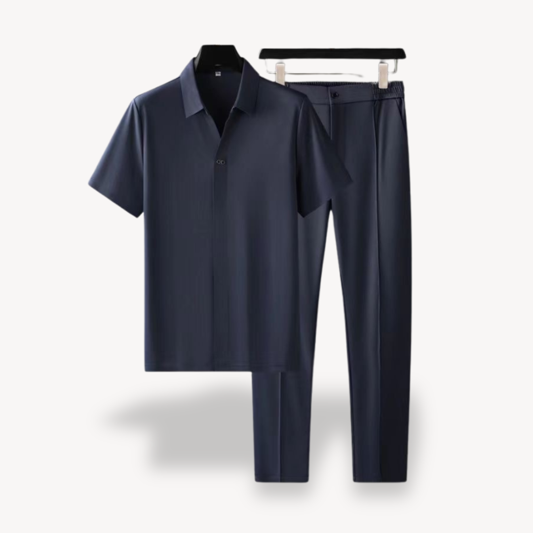 Vestea | Herren Leinen Set – Sommer Zweiteiler, Atmungsaktiv, Casual