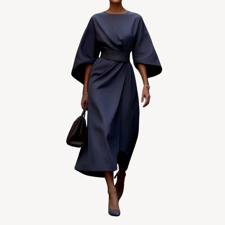 Damen Baumwoll-Midikleid mit Gürtel | Vestea