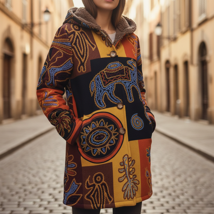 Damen Winterjacke mit Blumenmuster | Vestea