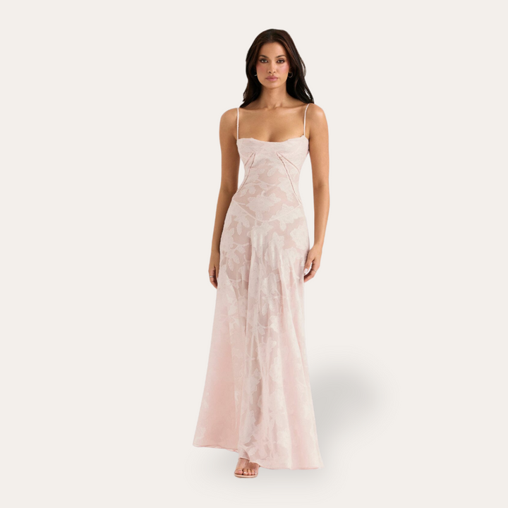 Damen Maxi Trägerkleid Chiffon Elegant | Vestea