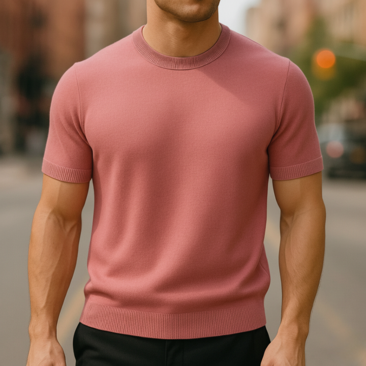 Kurzarm-Cashmere-Pullover für Herren | Vestea