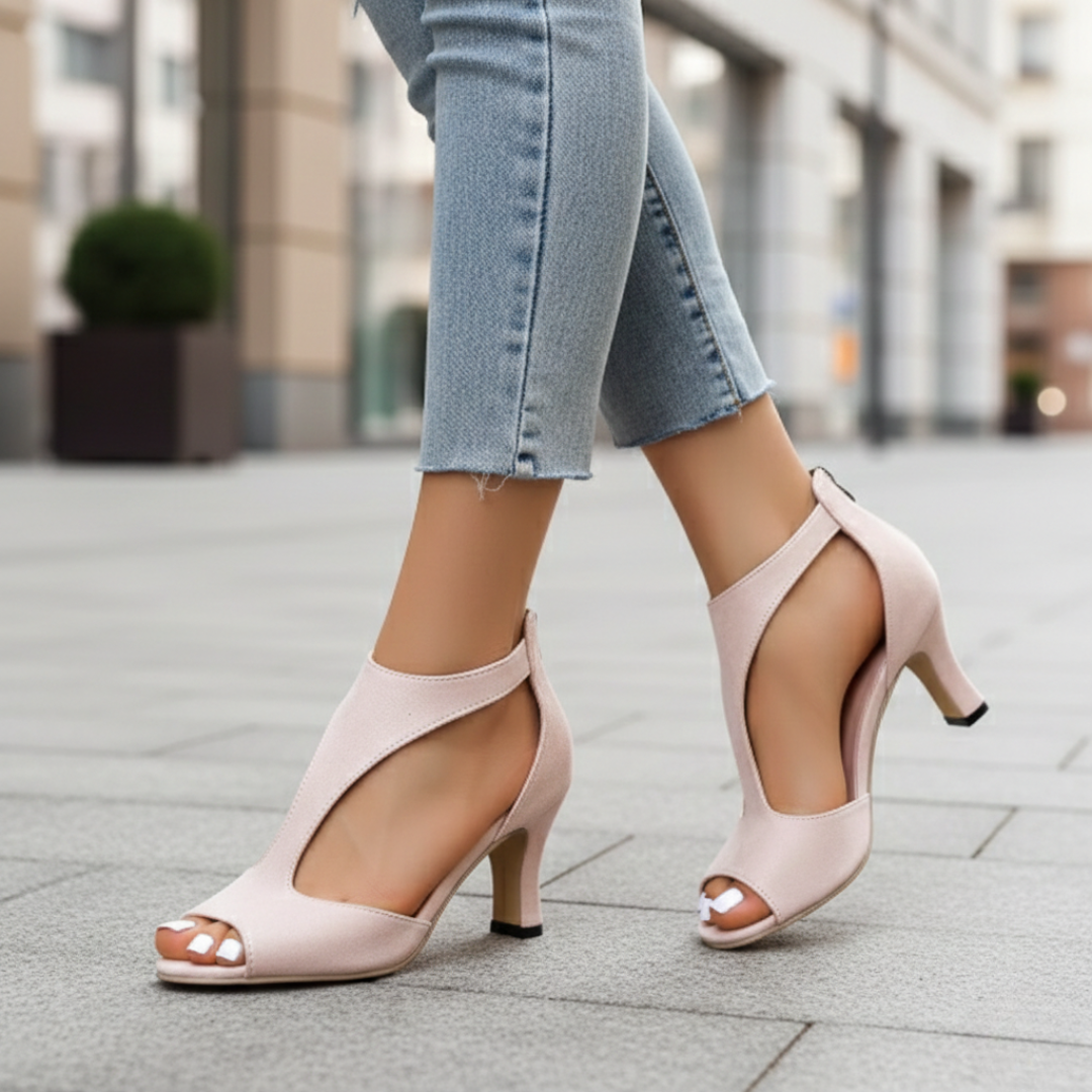 Chaussures orthopédiques à talons hauts ouvertes à l'avant pour femmes