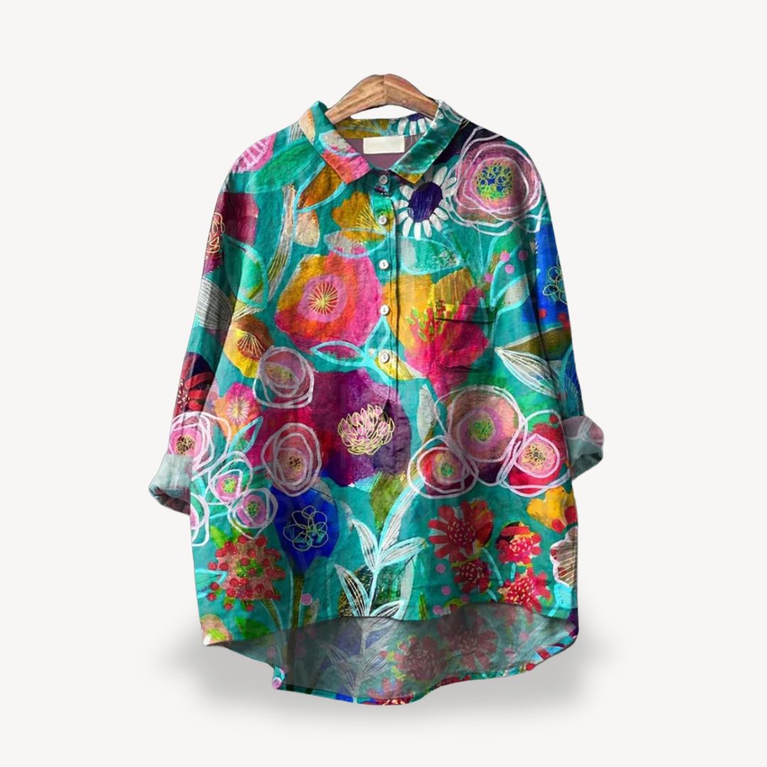 Damen Blumen Langarmhemd Frauen | Vestea