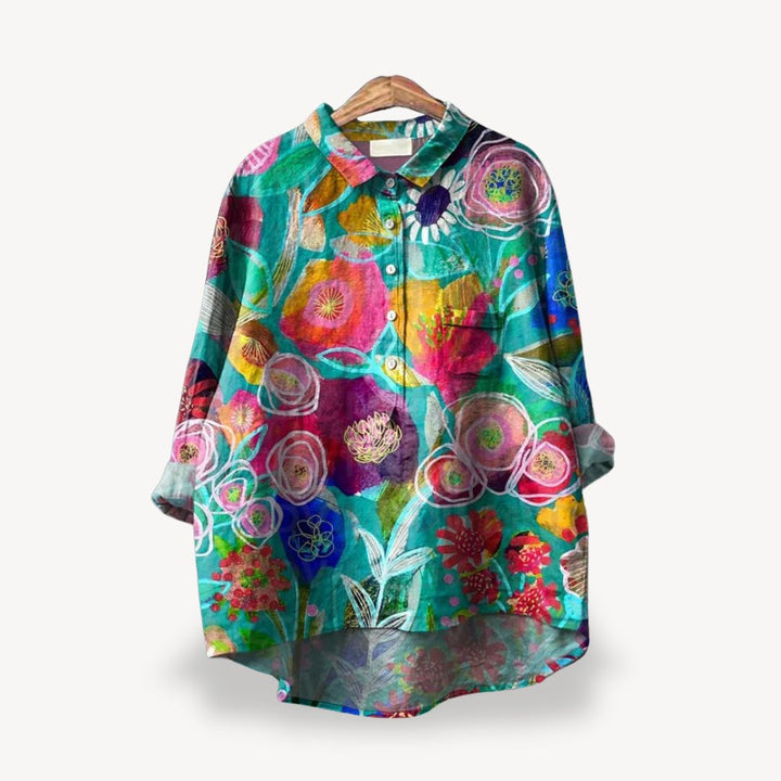 Damen Blumen Langarmhemd Frauen | Vestea