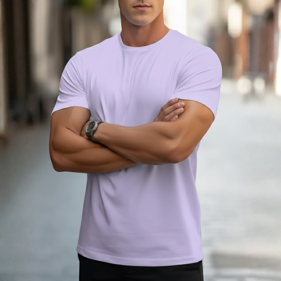 T-Shirt Crew Neck Short Sleeve Slim Fit Men
