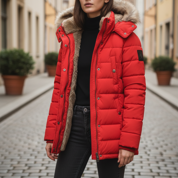 Damen Winterjacke mit Kapuze und Wattierung | Vestea