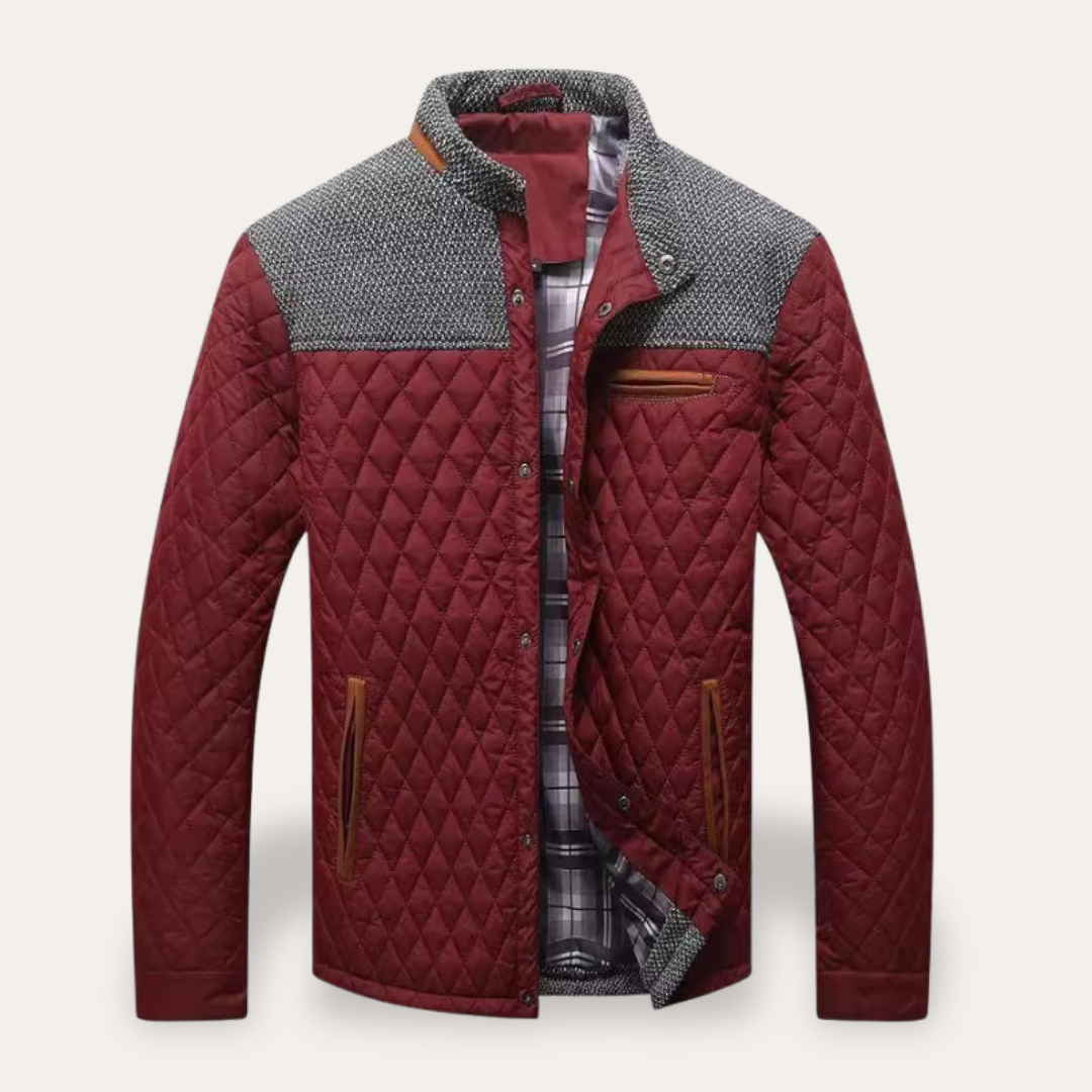 Herren-Steppjacke mit Stehkragen und Strickdetails | Vestea