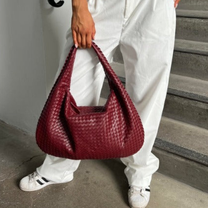Vestea |  Damen Geflochtene Leder Hobo-Tasche
