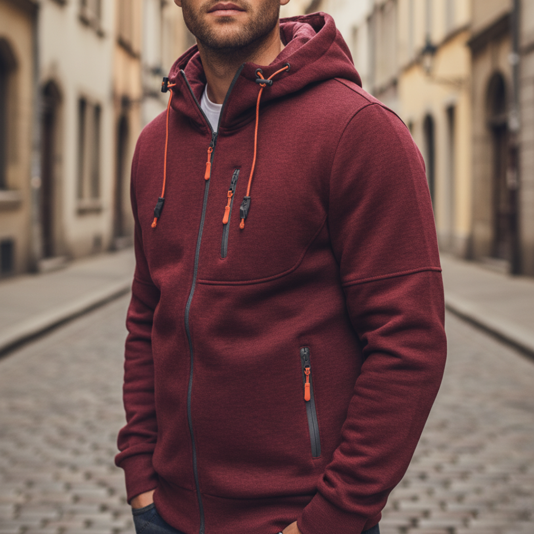 Herren Kapuzenjacke mit Reißverschluss | Vestea