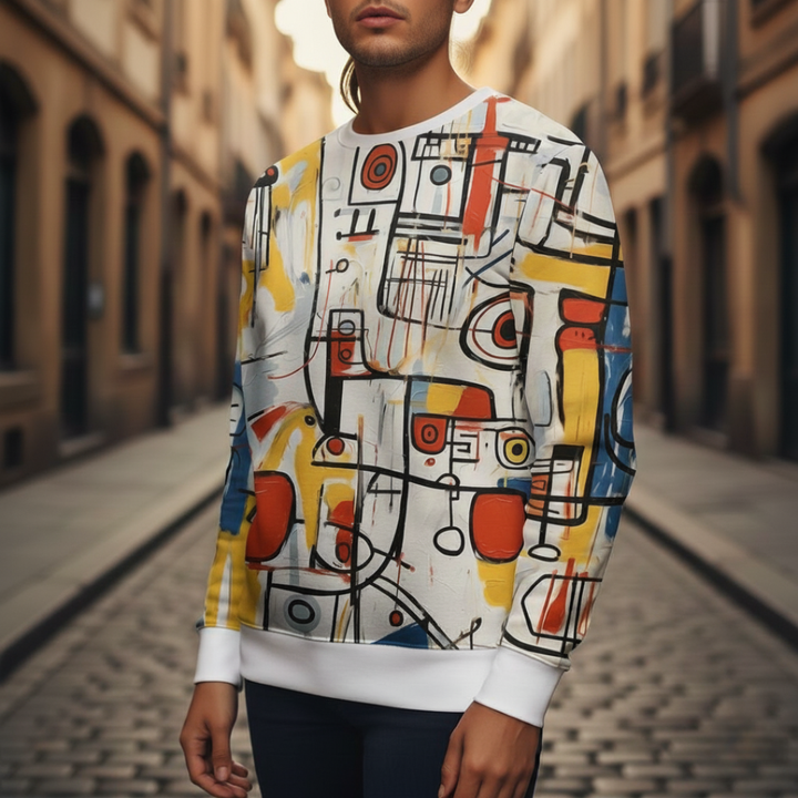 Herren Sweatshirt mit Modernem Design aus Stoff | Vestea