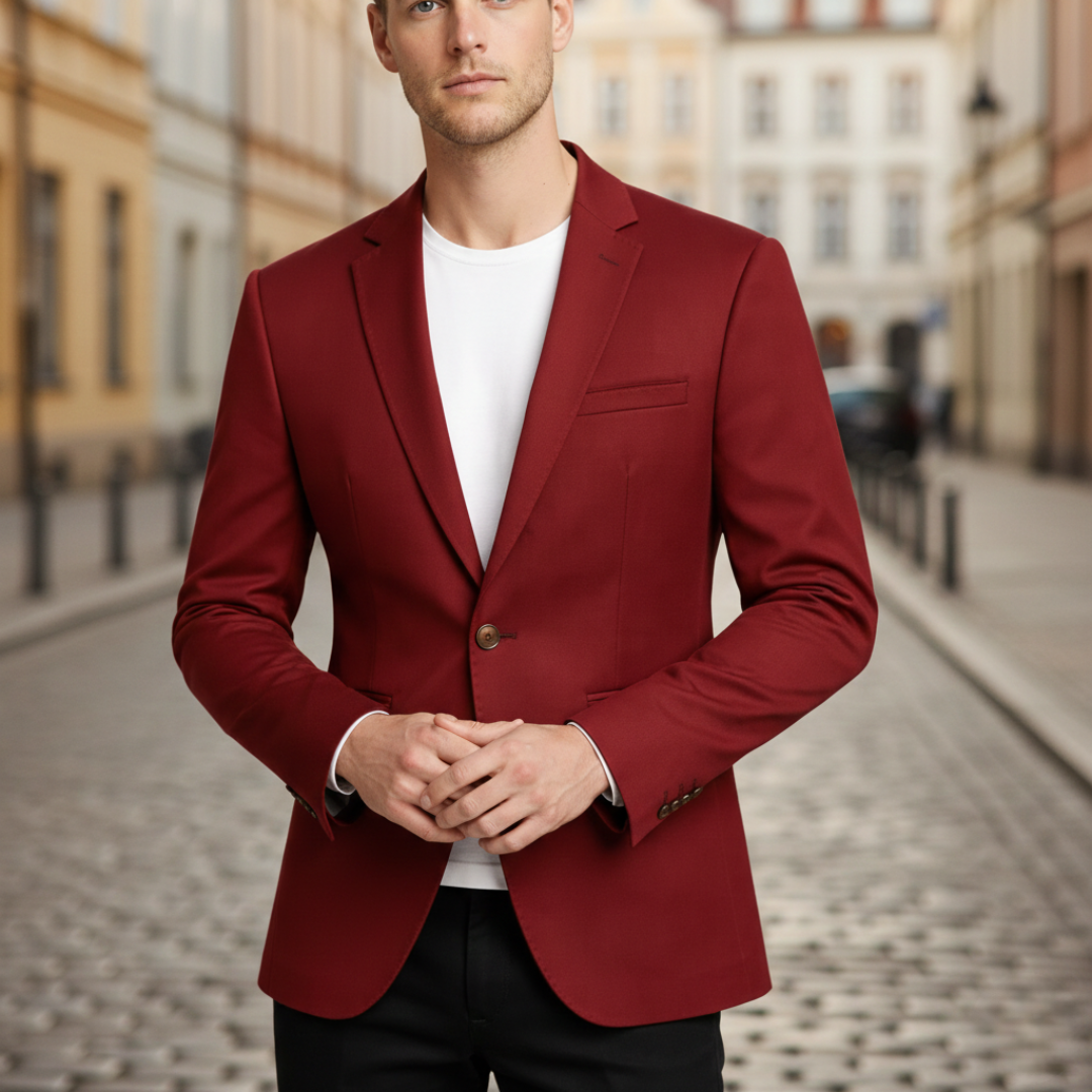 Veste blazer à un bouton coupe ajustée pour homme