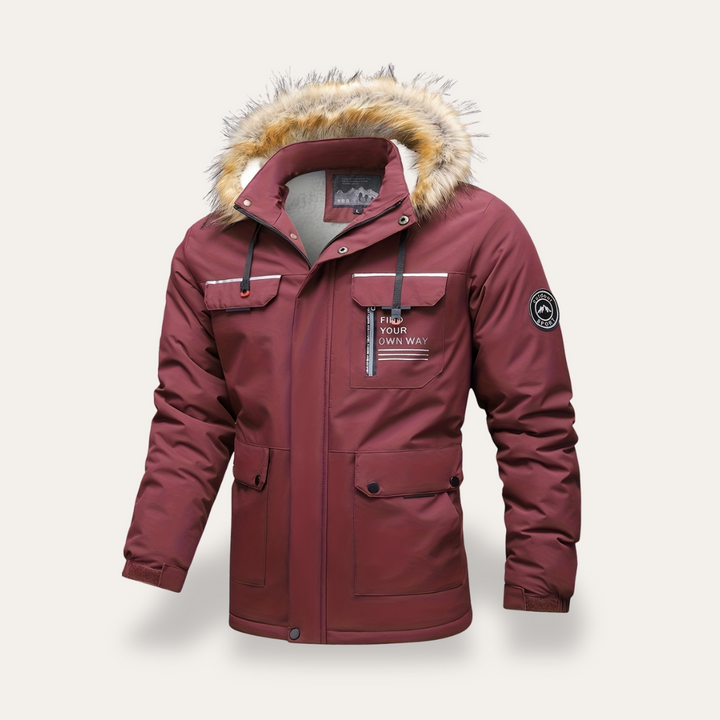 Herren-Winterparka mit Kapuze und Kunstfellbesatz | Vestea