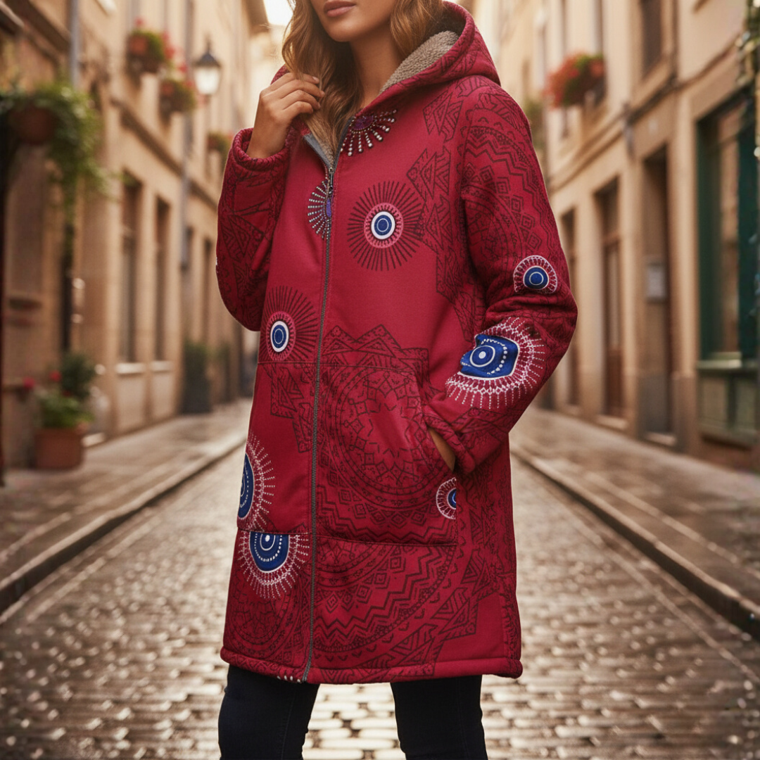 Damen Winterjacke mit Blumenmuster | Vestea