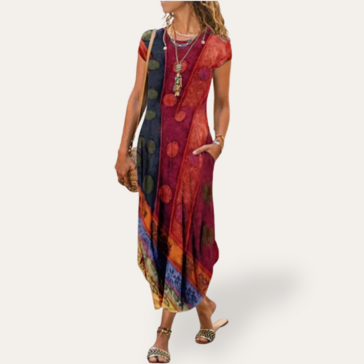 Vestea | Damen Blumen Maxikleid aus Baumwolle