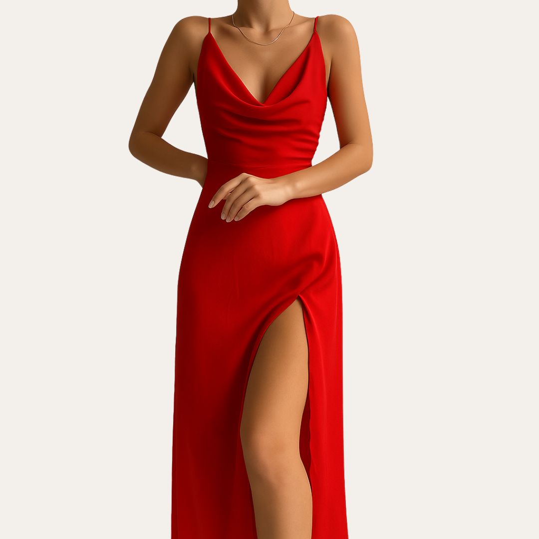 Vestea | Damen Elegantes Abendkleid mit V-Ausschnitt