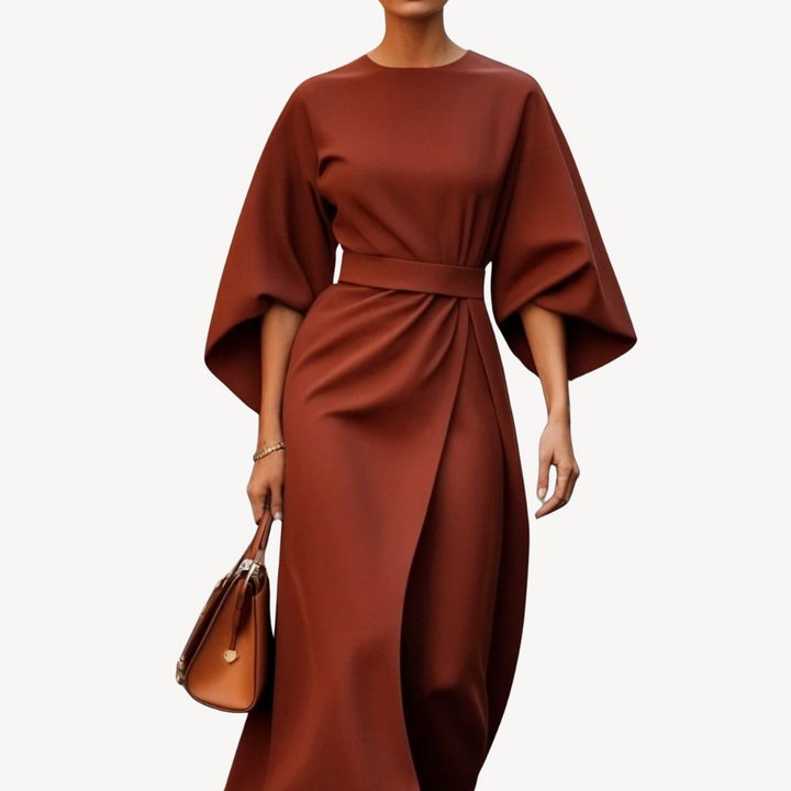 Damen Baumwoll-Midikleid mit Gürtel | Vestea