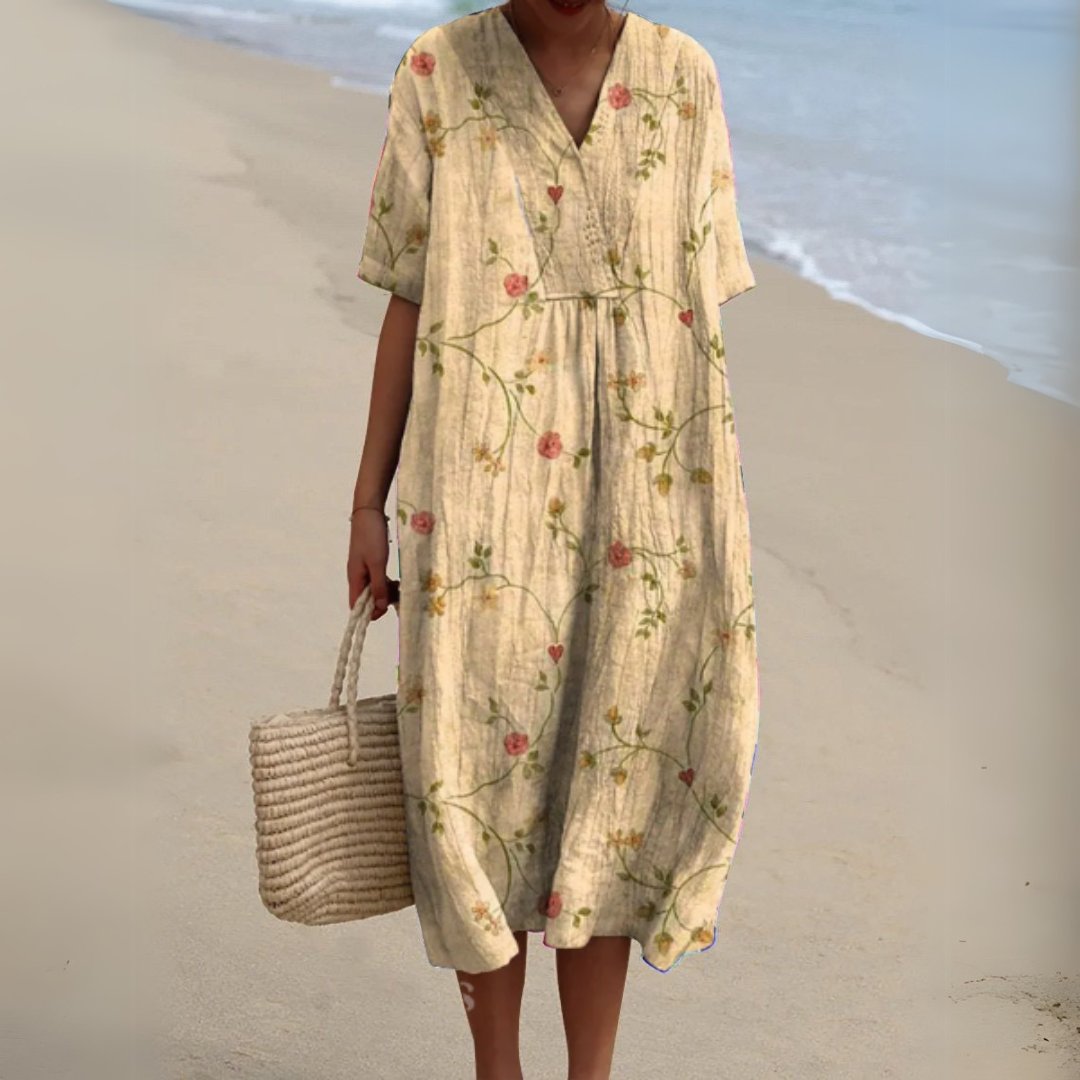 Relaxed Floral Midi Dress for Women Alternate